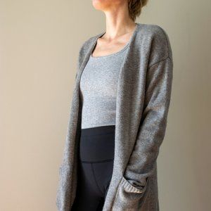 State Cashmere Long Grey Cardigan, Size XS